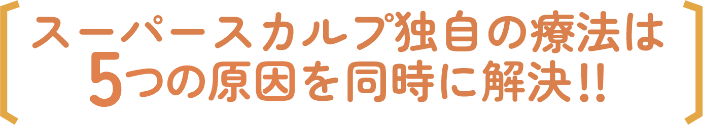 スーパースカルプ独自の療法は5つの原因を同時に解決!!